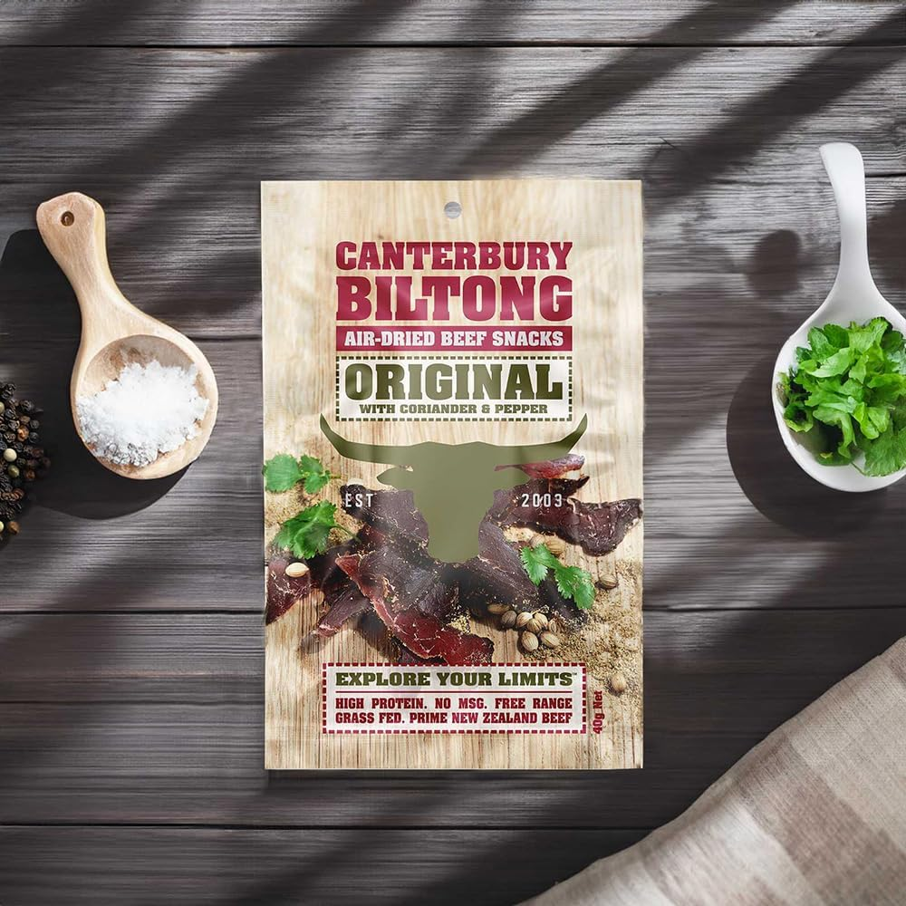 Canterbury Biltong Air-Dried Beef Snacks Original 40G image number 1