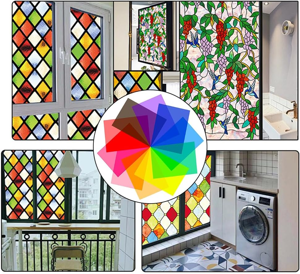 QOOWFEANIG 9Pcs Color Correction Gel Light Filter,Transparent Color Filter Film for Lamps, Headlights & Studio Strobes,High-Quality LED & Photography Lighting Gel for Precise Color Adjustment