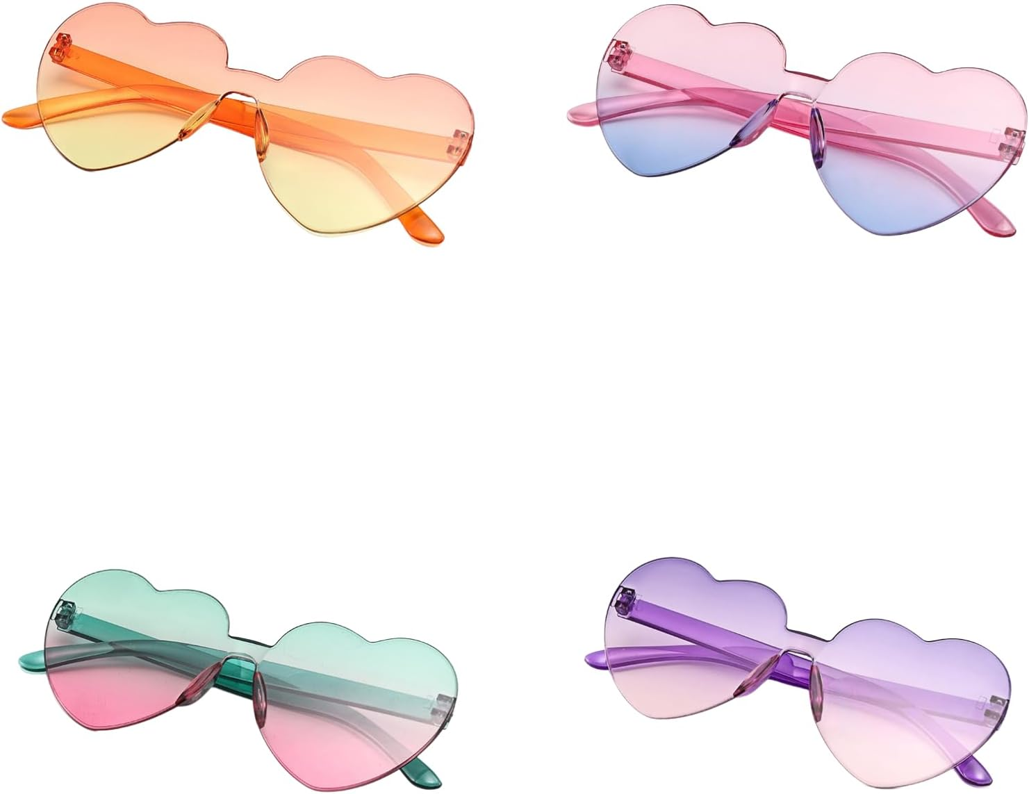 4 Pairs Heart Shape Party Glasses Funny Fancy Novelty Party Bag Filler Favors Creative Costume Party Supplies Decoration for Kids and Adults Photo Booth Props image number 1