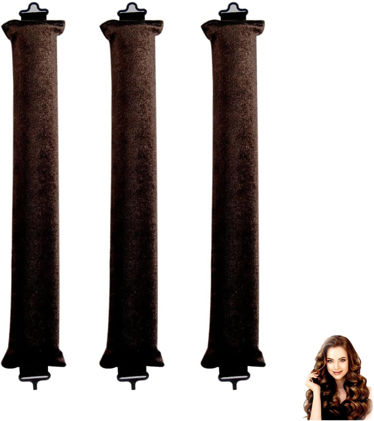 Set of 3 Curls without Heat, Heat-Free Curlers, Heatless Curls, Hair Curls, Heat-Free Curls Overnight, Flexi Bars with Hooks, DIY Heatless Band Hairstyle Set for Long, Medium, All Hair Types image number 5