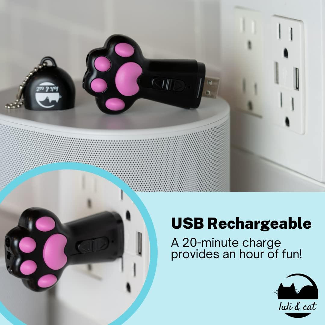 Luli & Cat Usb-Rechargeable Laser Toy | Multi-Function Interactive Pointer | Cat Toy Gift Set image number 4