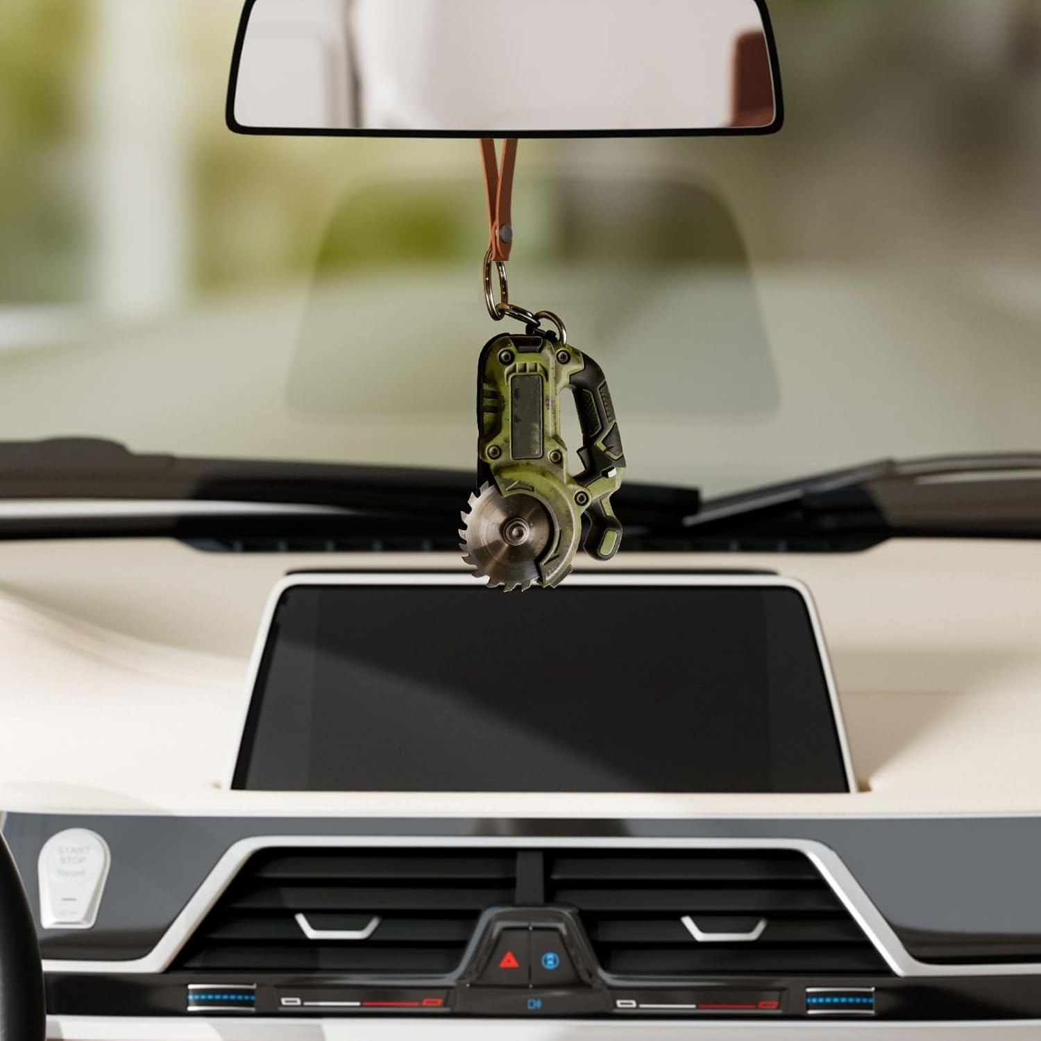 Mini Chainsaw Keychain &ndash; ABS Tool Pendant Accessory | Purse Charm Keyring Ornament | Lightweight Decorative Carry for Backpack Wallet for Woodworkers Carpenters DIY Fans Men Fathers Mechanics image number 4