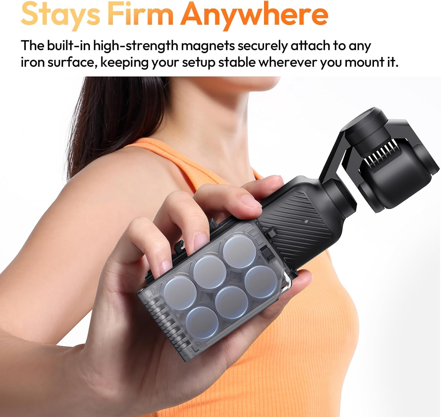 ULANZI PK15 Magnetic Mount Stand Compatible with DJI Osmo Pocket 3 Accessories,Quick Release Mount Action Camera Base for DJI Osmo Pocket 3 4 image number 4