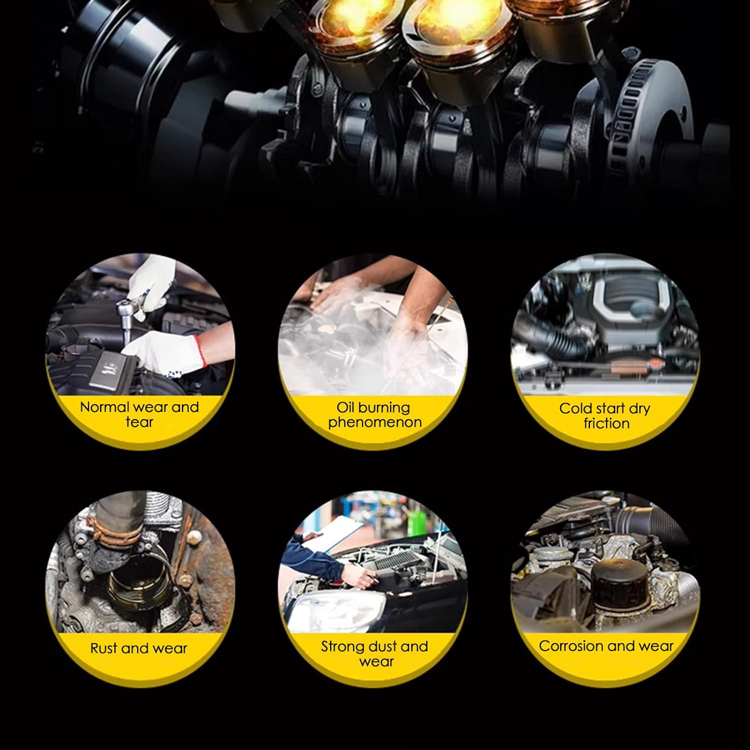 Anti-Friction Engine - 100Ml Oil Additive with Anti-Wear Protection | Ceramic Metal Conditioner Turbo Stabilizer | Engine Restore Fluid | Noise Reduction for Car Performance image number 4