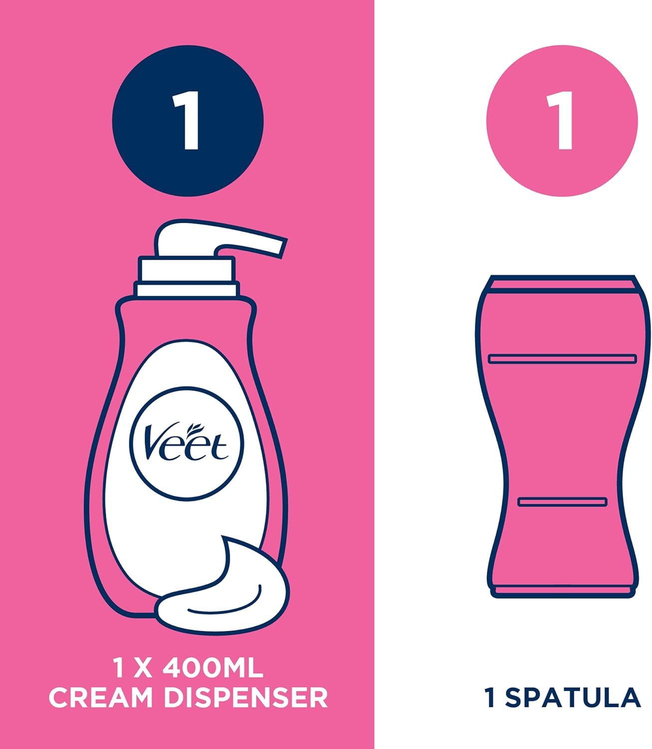 Veet Pure Hair Removal Cream Legs and Body Sensitive Skin 400Ml image number 2