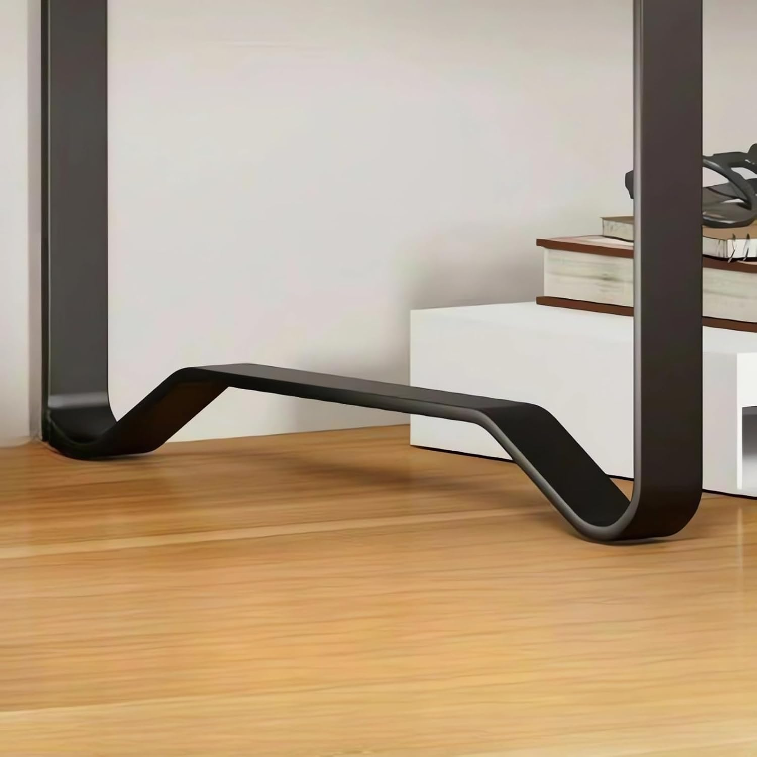 3-Tier Desktop Organiser Shelf, Metal Storage Rack, 40 X 21 X 36 Cm, Black/White Bookcase A225 (White) image number 1