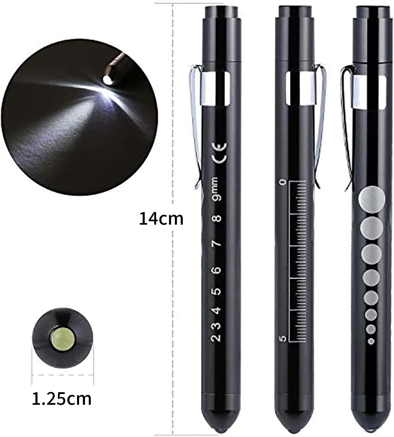 Rhoyee Medical Pen Light with Pupil Gauge & Ruler &ndash; LED Diagnostic Pen Torch with Pocket Clip &ndash; Reusable Nursing Flashlight for Doctors, Nurses, Students, Clinical Exams & First Aid image number 4