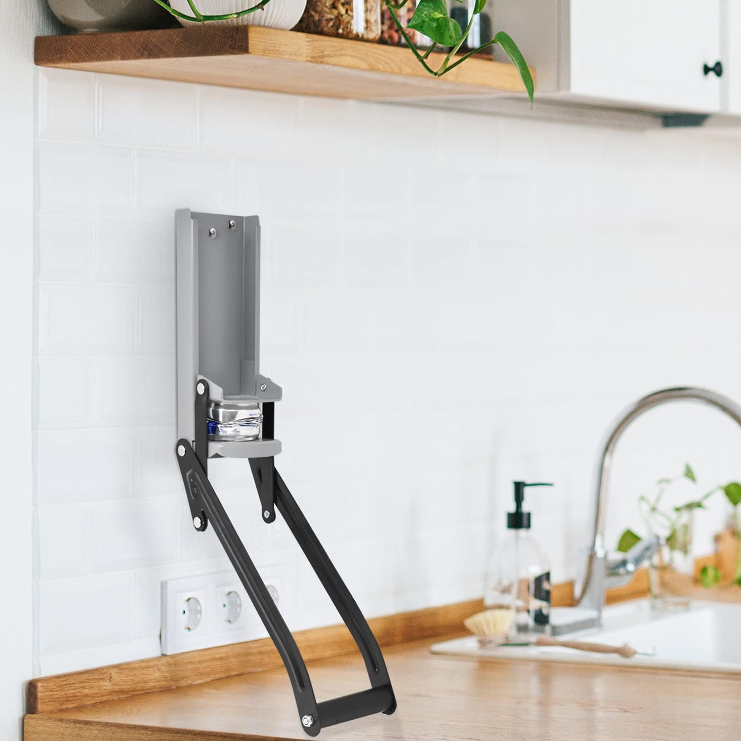 Joeji'S Kitchen Heavy Duty Drink Can Crusher Stainless Steel Can Crusher for Beer Cans Soda Cans Plastic Bottles Wall-Mounted Beer Can Crusher - Grey image number 3