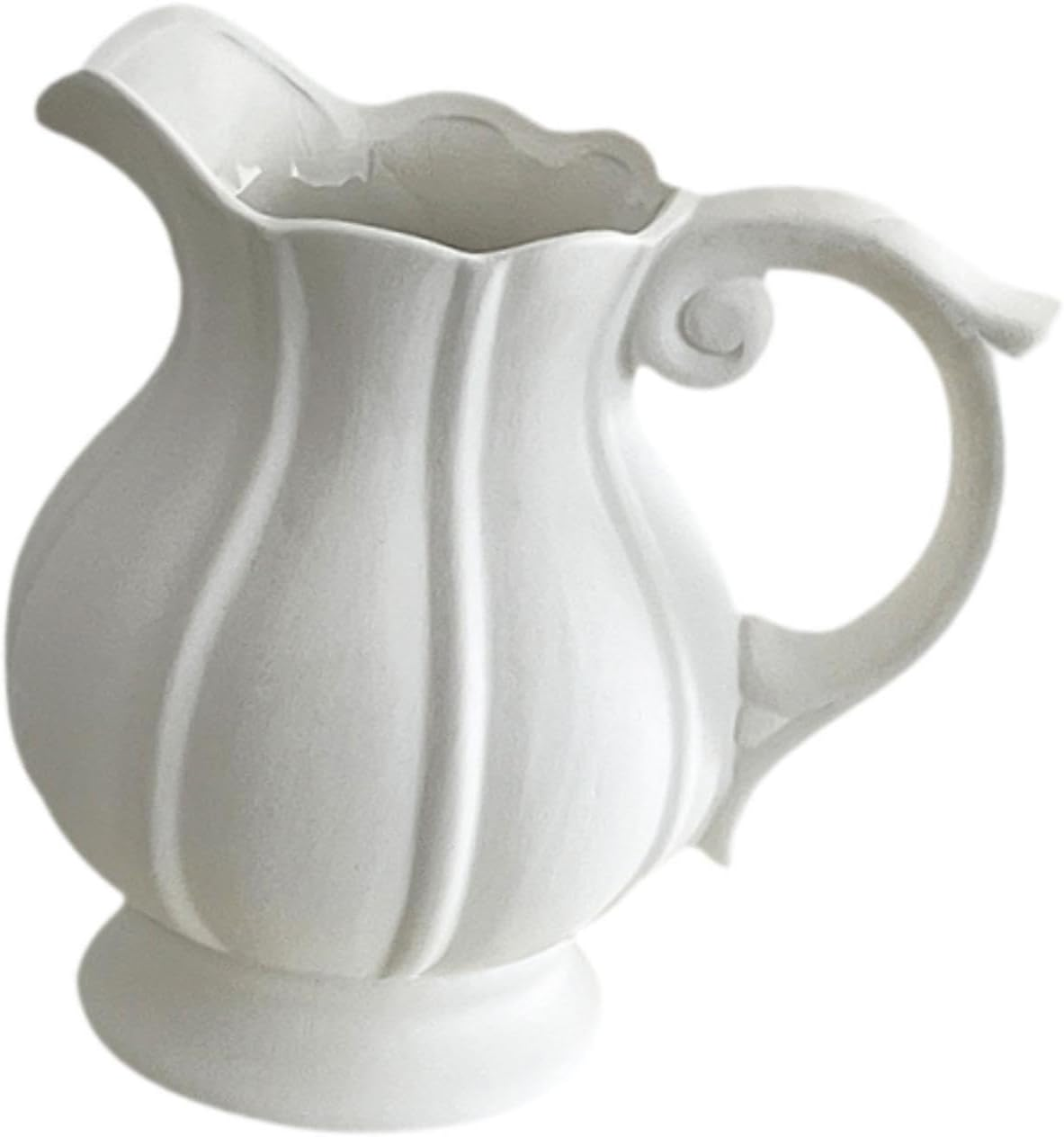 Kuntesetty Flower Vase, White Pitcher Vase, Flower Arrangement, Plants, Flower Container for Cafe image number 2