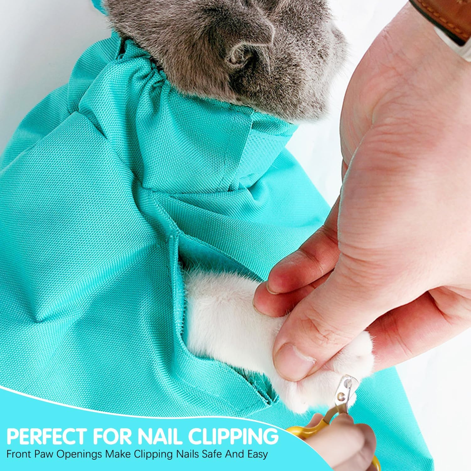 Cat Carrier Pouch Cozy Comfort Carrier, Anti-Scratching Cat Carrier Pouch Bag Nail Trimming Restraint Bag Medication, Administration,Grooming, 1PC - 1 Pc image number 5