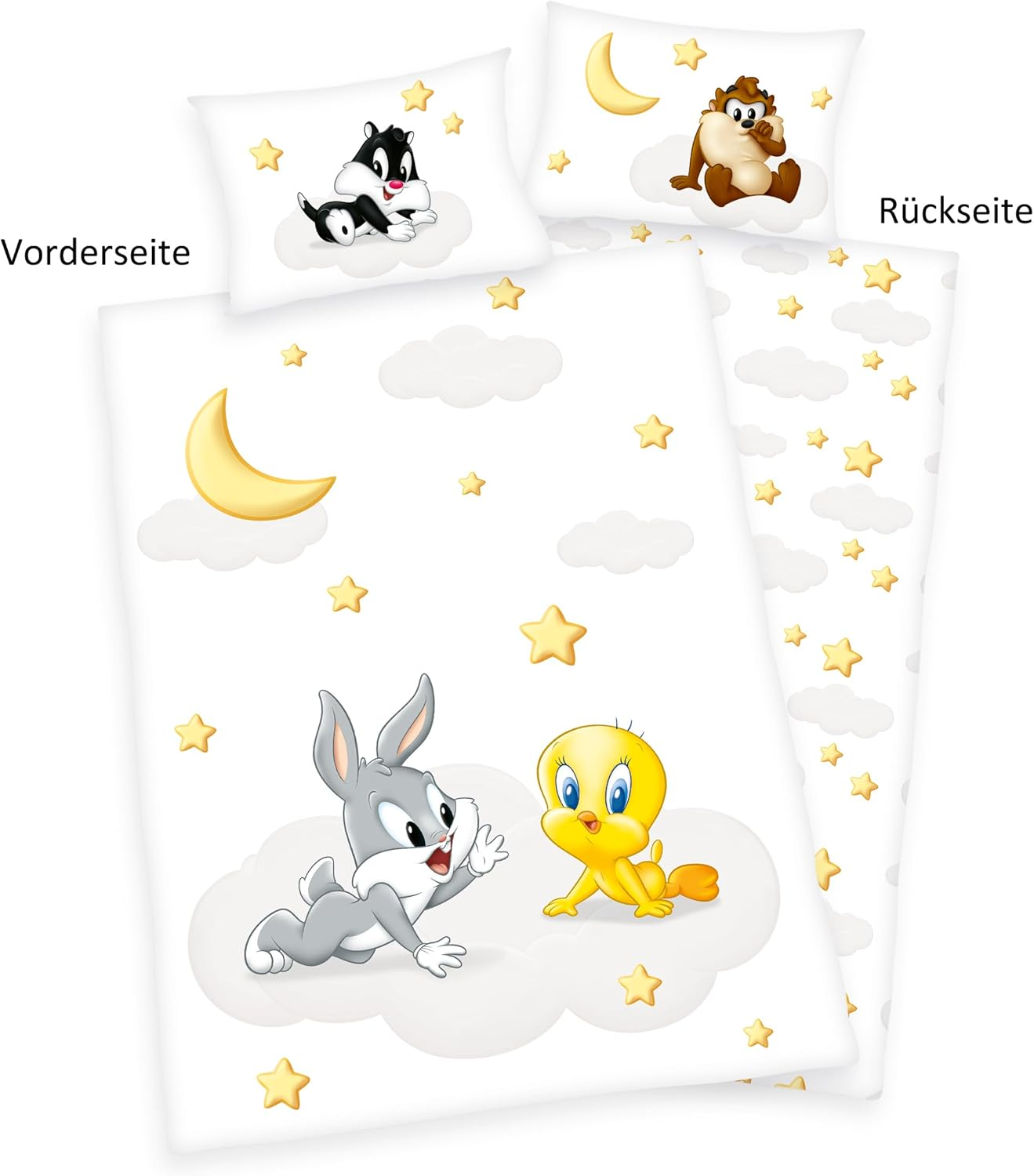 Herding Looney Tunes Bed Linen Set Made in Green, Pillowcase 40 X 60 Cm, Duvet Cover 100 X 135 Cm, Zip Closure, 100% Cotton/Renforc&eacute; image number 3