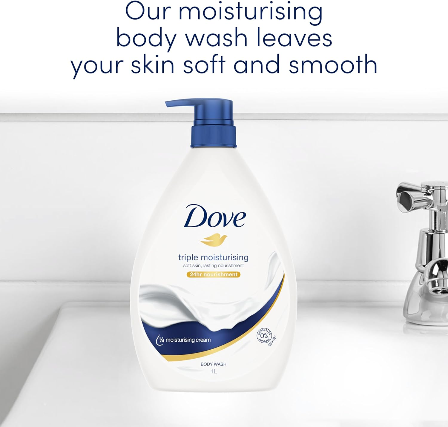 Dove Triple Moisturising Body Wash 1 L (Pack of 2) image number 2