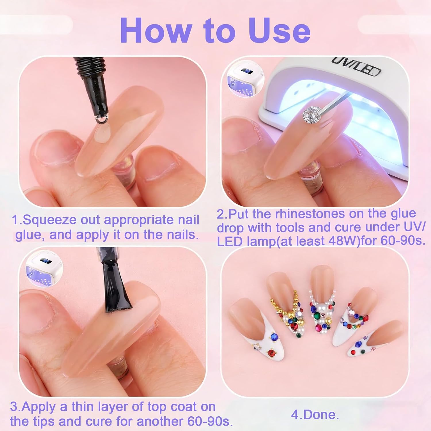 Rhinestones,10000Pcs Nail Gems for Nail Art,2 Boxes Nail Charms with Picking Pen & Tweezers,12 Grid Flat Back Crystals for Nail Art, Face Gems,Phone Case,Diy Clothes,Shoes,Bags