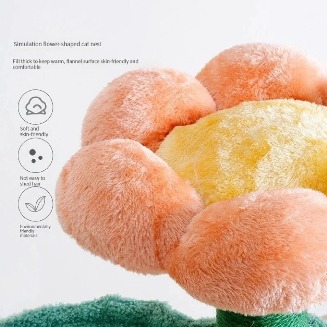 20 Inch Flower Cat Tree Tower - Cat Tree with Scratching Post Cat Climbing Activity,Small Cat Condo Indoor Natural Sisal Cat Tree Flower Scratcher Plush Perch,Cozy Pet Beds for Cat image number 5