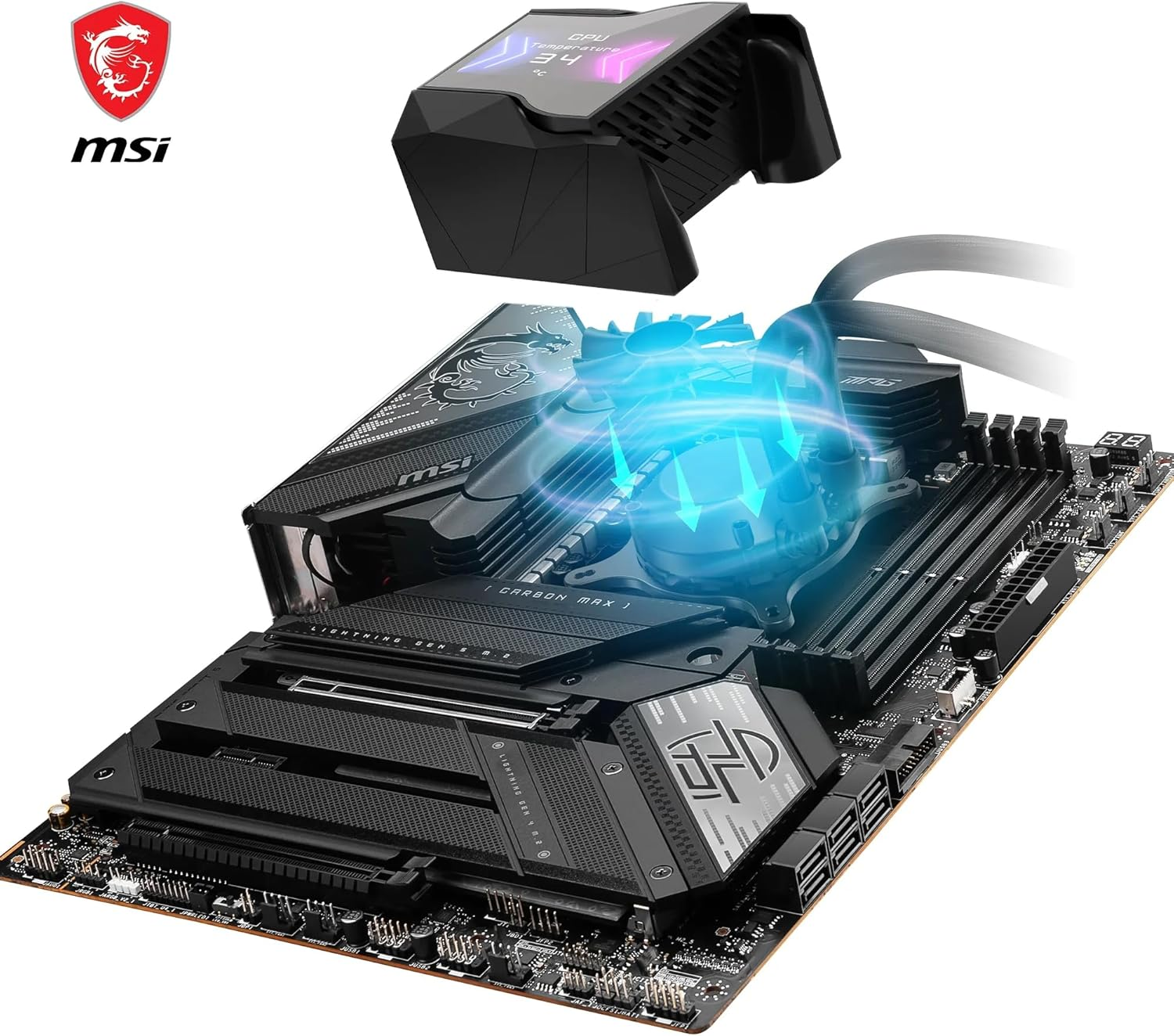 MSI MPG CORELIQUID D240 60Mm Liquid Cooler CPU, 2 X 120Mm ARGB Fans, Anti-Evaporation Tubing, GI Cooling - Compatible with AMD and Intel Sockets image number 4