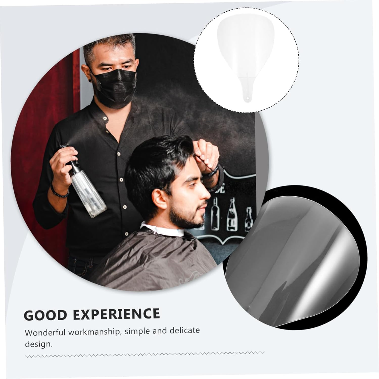 IWOWHERO Hairdressing Face Mask Shield Plastic Face Mask for Hairspray Haircut Protection Cover