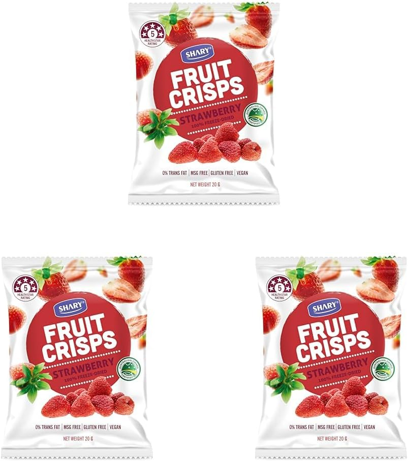 Shary Freeze Dried Strawberry Crisps, 20G - Healthy Snack, 100% Natural, Vegan, Gluten-Free, Crunchy & Delicious image number 1