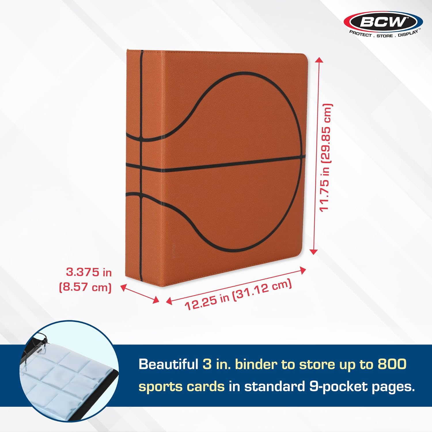 BCW Premium Basketball Collectors Album, Brown (1-ALB3P-BK-BRN) image number 4