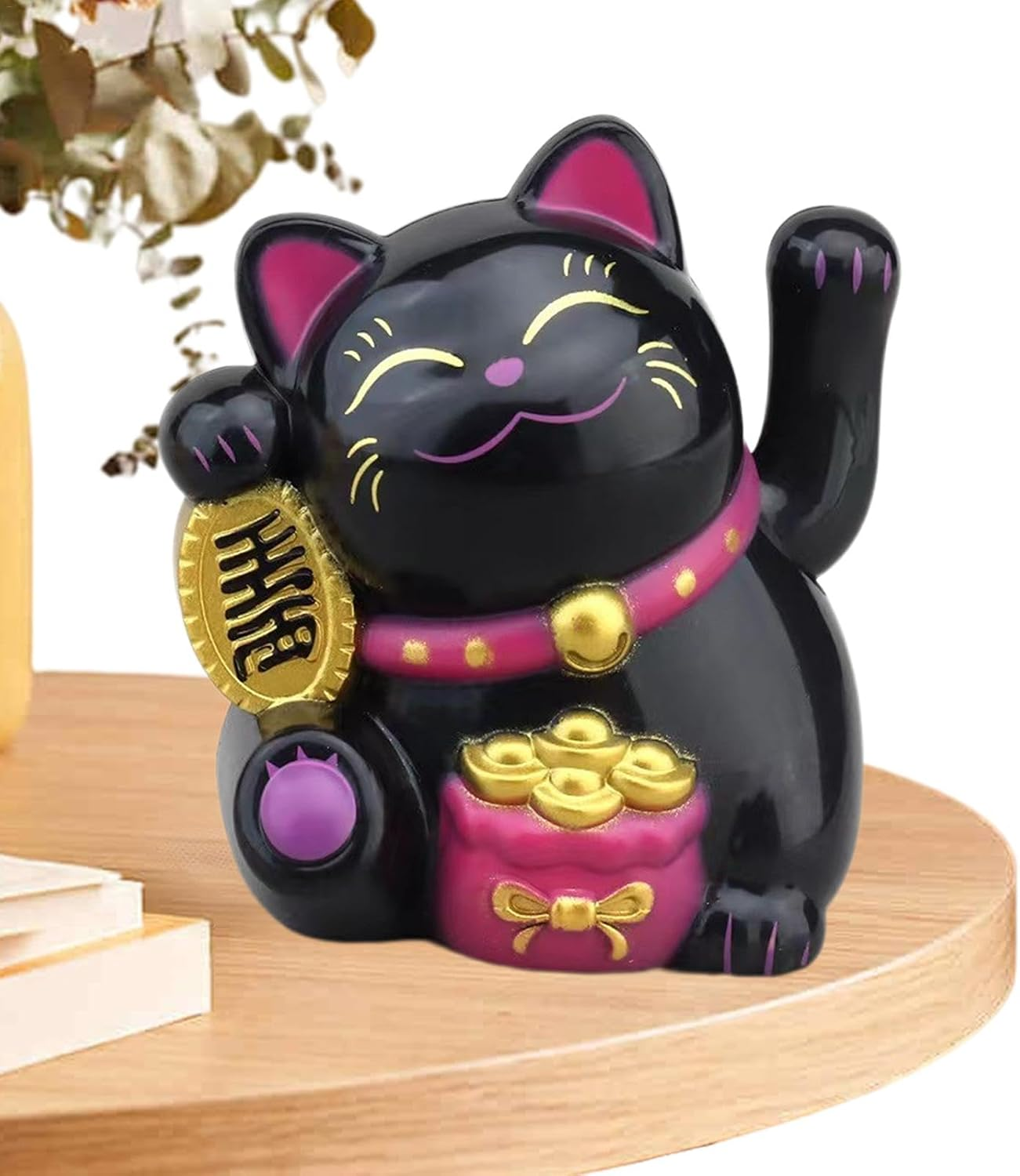 Solar Waving Lucky Cat - Solar Lucky Cat Waving Arm, Solar Powered Cute Waving Cat | Lucky Waving Wealth Cat, Vivid and Lovely Chinese Cat, Chinese Lucky Cat Decoration, Fengshui Lucky Cat