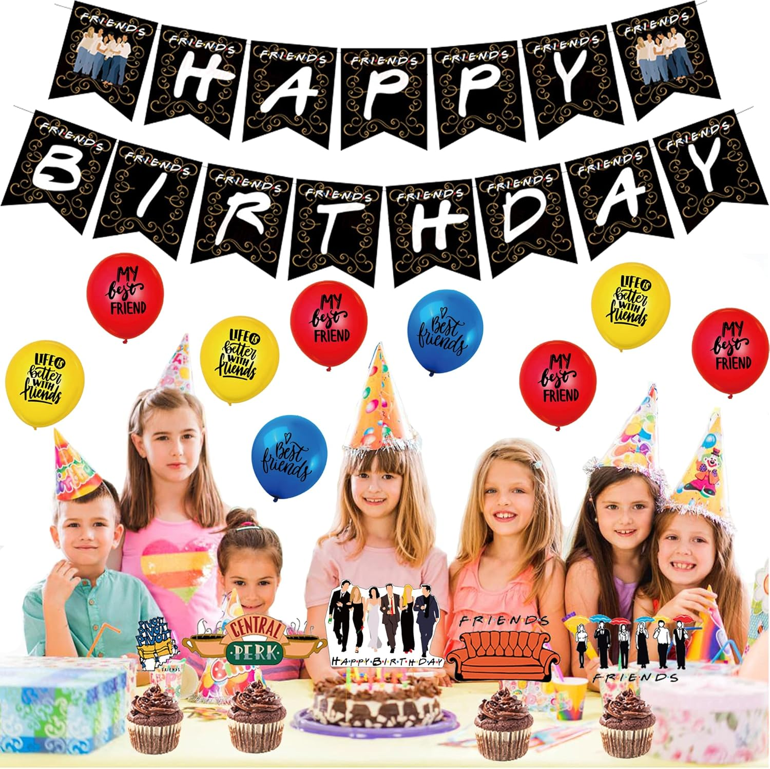 Decoration Birthday Friends Birthday Decoration Friends Balloons Friends Birthday Balloons Friends TV Show Party Decoration Friends Birthday Decoration Friends Birthday Garland Friends Cake Topper image number 1