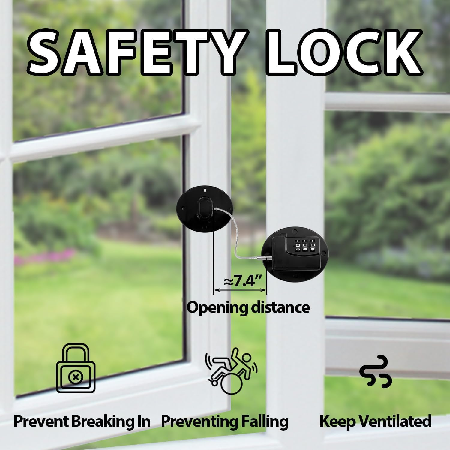 3Pcs Child Safety Fridge Locks with 3-Digit Code, Secure Cabinet & Drawer Locks for Kids, Easy Install Combination Locks for Refrigerator, Cupboard, and Home Safety (Black)