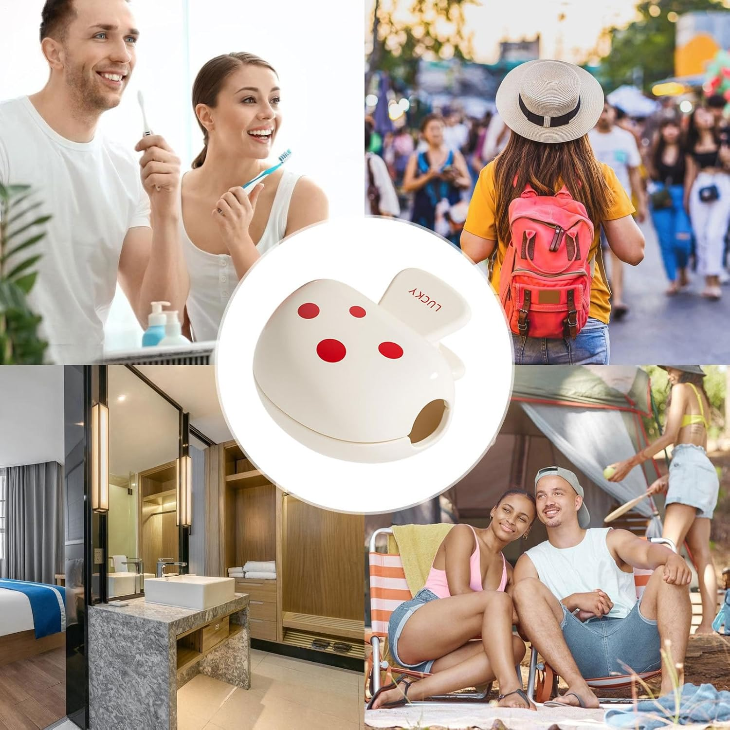 Brush Head Cover - Mushroom Shape Tooth Brush Head Protector Cover | Traveling Home Use Portable Cap, Decorative Clamps for Teens, Adults, Men, Women - White image number 5