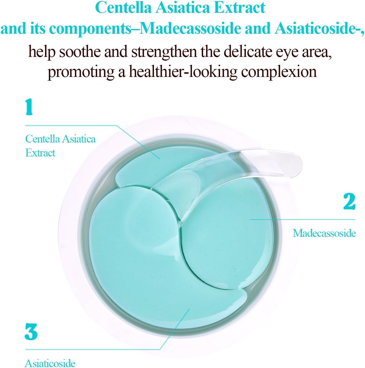 10 DAY Eye Mask Centella 20Pcs (10Pairs) - Soothing Eye Patch, Calming Eye Area with Madecassoside, Centella Asiatica Extract, Asiaticoside, Travel Friendly, Lightweight