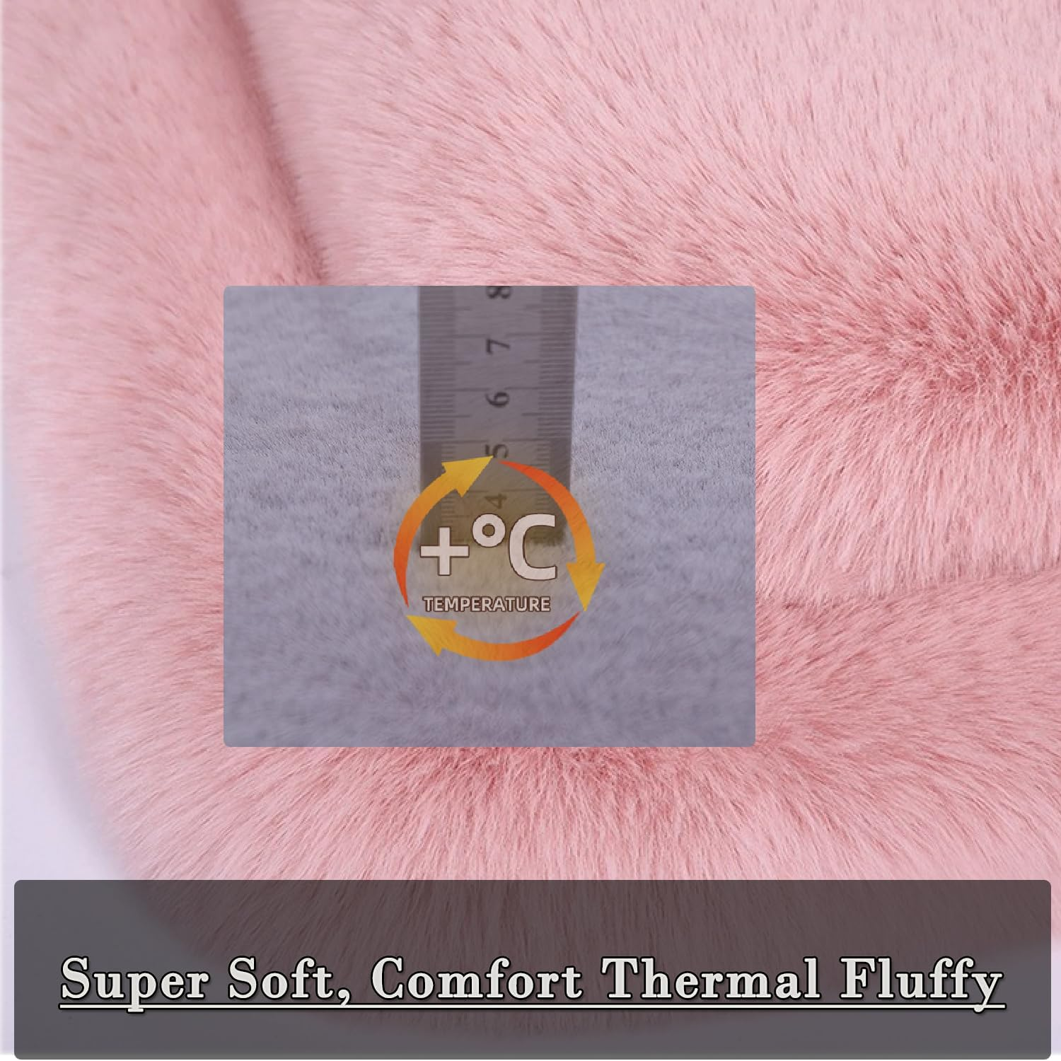 Car Seat Covers Fluffy Fuzzy Cuchion with Car Headrest & Lumbar Support Cushion, 4Pcs Universal Soft Cozy Fur Plush Seat Cushion Interior Accessories for Car Suvs RV (Off-White) image number 2