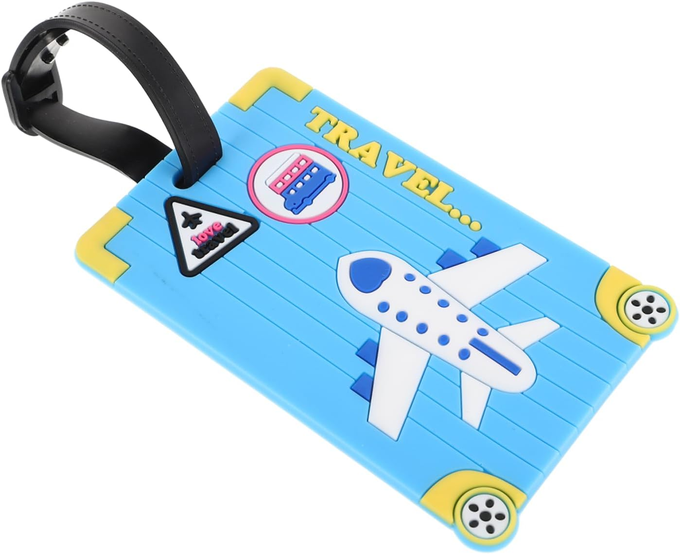 COSMEVIVI Luggage Tags Fun Airplane Design Travel Name Tags Lightweight Versatile Card Holder image number 5