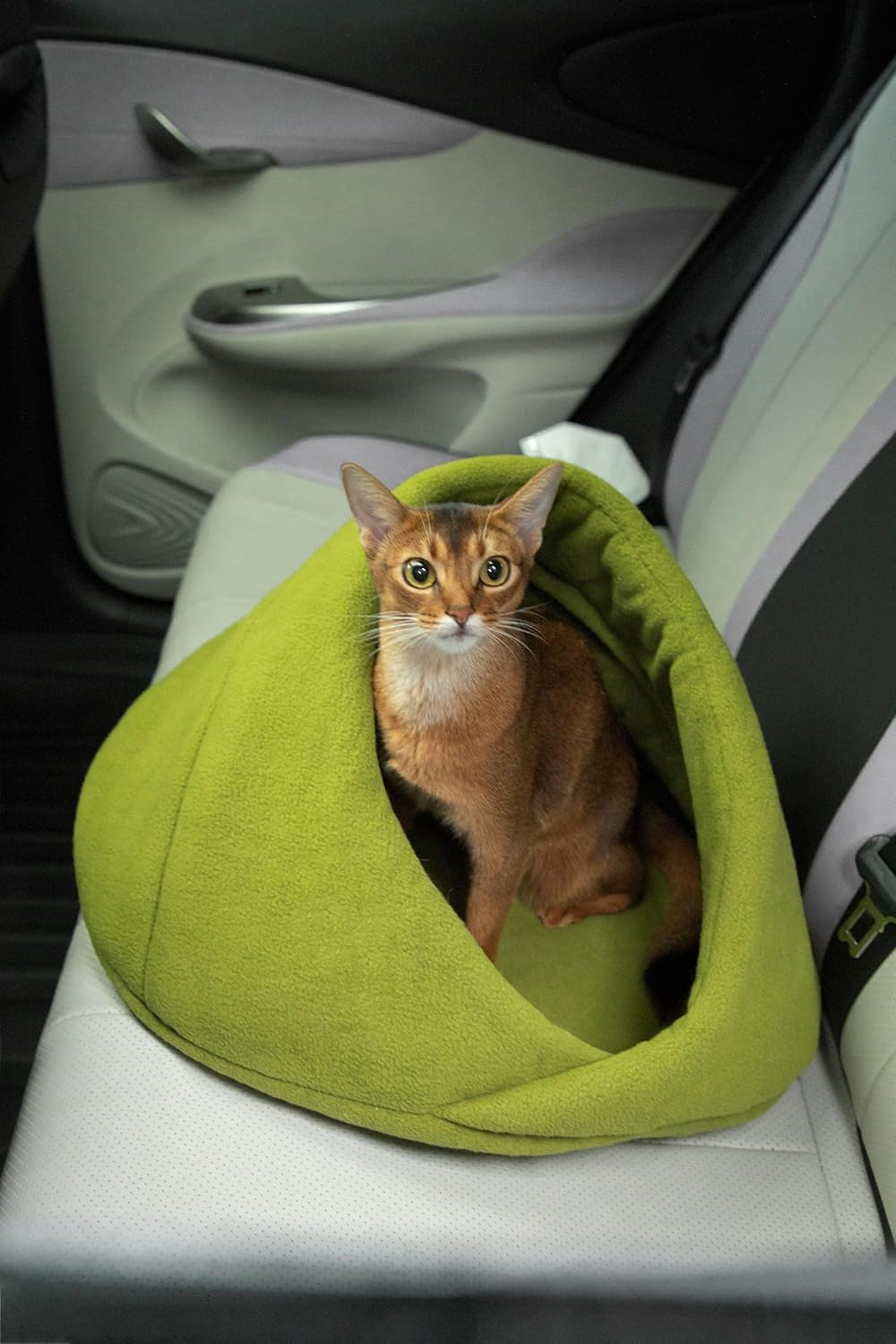 Pet Hut, Cozy Cat Cave Bed &ndash; Warm and Comfortable Hideaway for Cats and Small Pets (Green, Medium up to 6Kg) image number 5