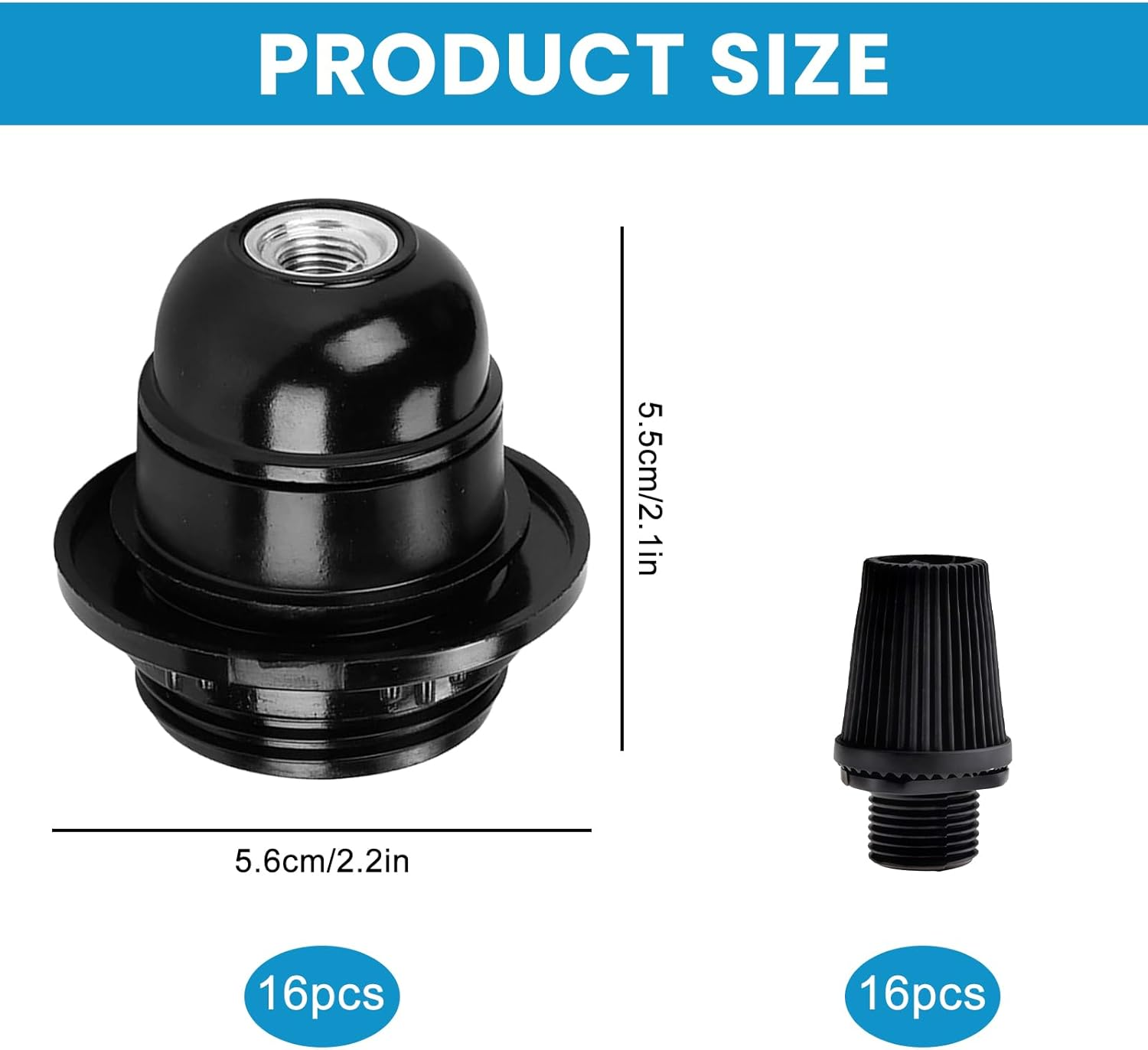 16 X E27 250 V 4 a Plastic Bakelite E27 Bulb Holder for Ceiling Lamp, Table Lamp, Floor Lamp, Chandelier, Black image number 2