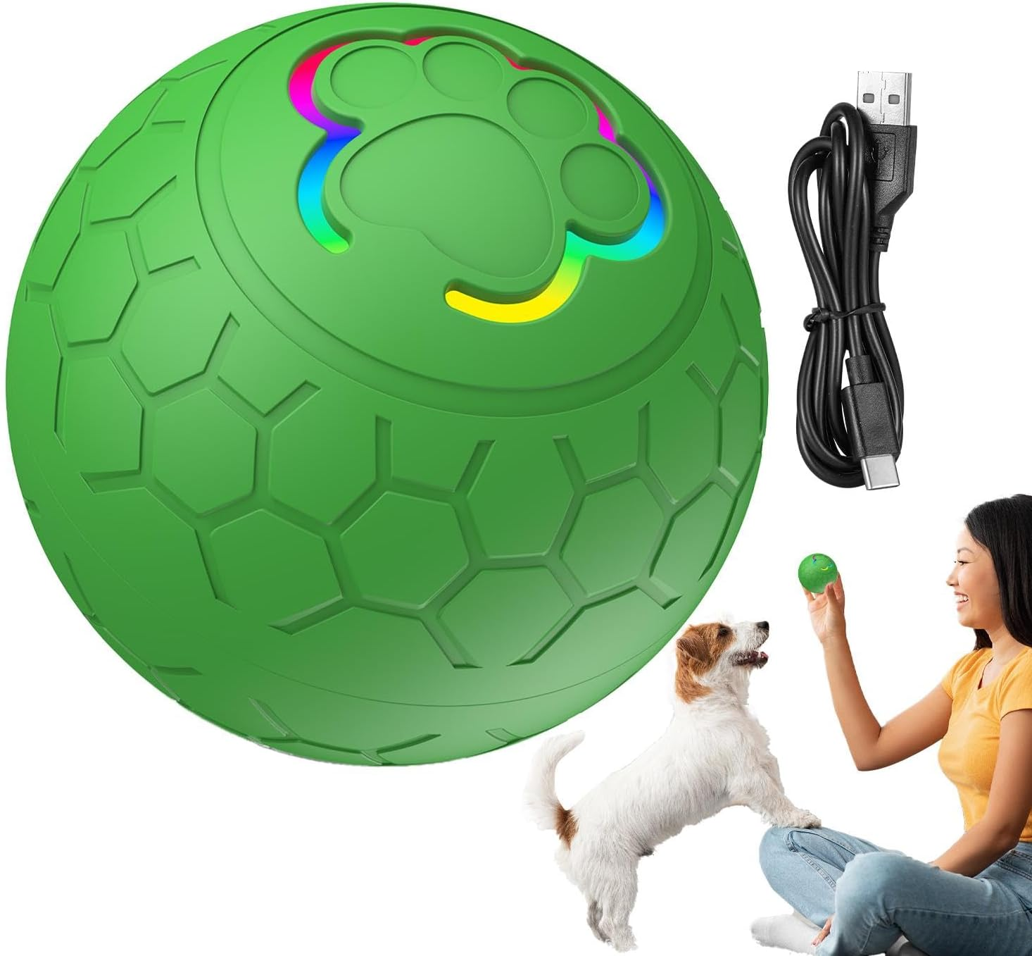 Smart Ball Cat Toy, Moving Dog Ball, Automatic Rolling Dog Ball, Bouncy Ball Pet Toy, Interactive Cat Exercise Toys Intelligent Motion 2-Modes for All Breeds Cat and Dogs image number 2
