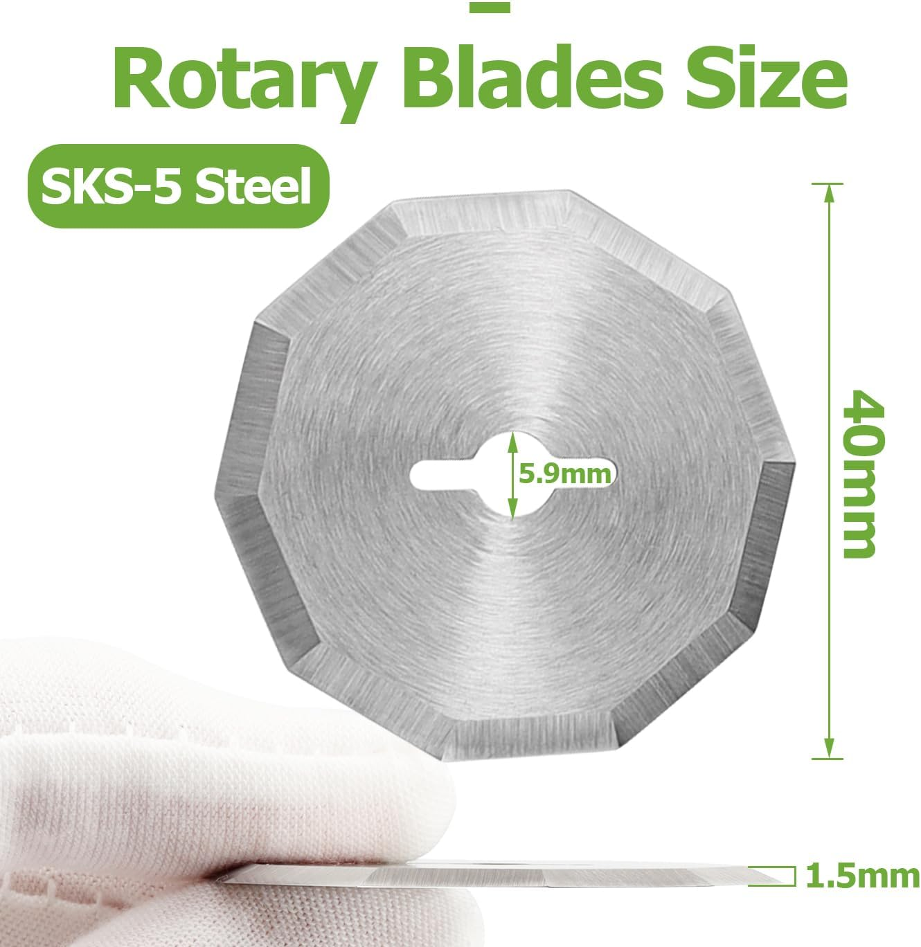 Bestgle 3 Pcs Replacement Rotary Cutter Blades Compatible with Worx WX082L 4V Zipsnip Cordless Electric Scissors, 10 Sides Cutting Rotary Knife Blade Refill for Fabric Cutting Quilting Sewing Tool image number 5