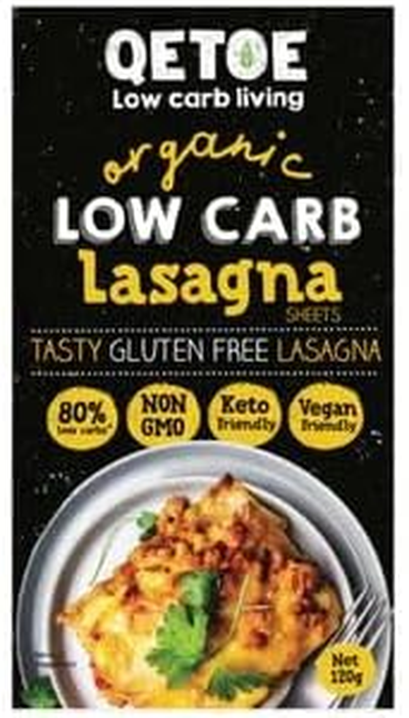 Qetoe Gluteen Free Organic Low Carb Lasagna Pasta 120 G