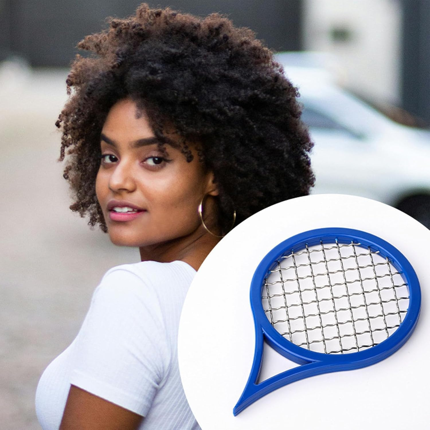 Tennis Racket Style Hair Twisting Combs, 2Pcs Hair Twisting Racketing Curling Combs,Tennis Racket Style Twist Comb,Hair Racketing Twist Comb Curling Brush for Men image number 4