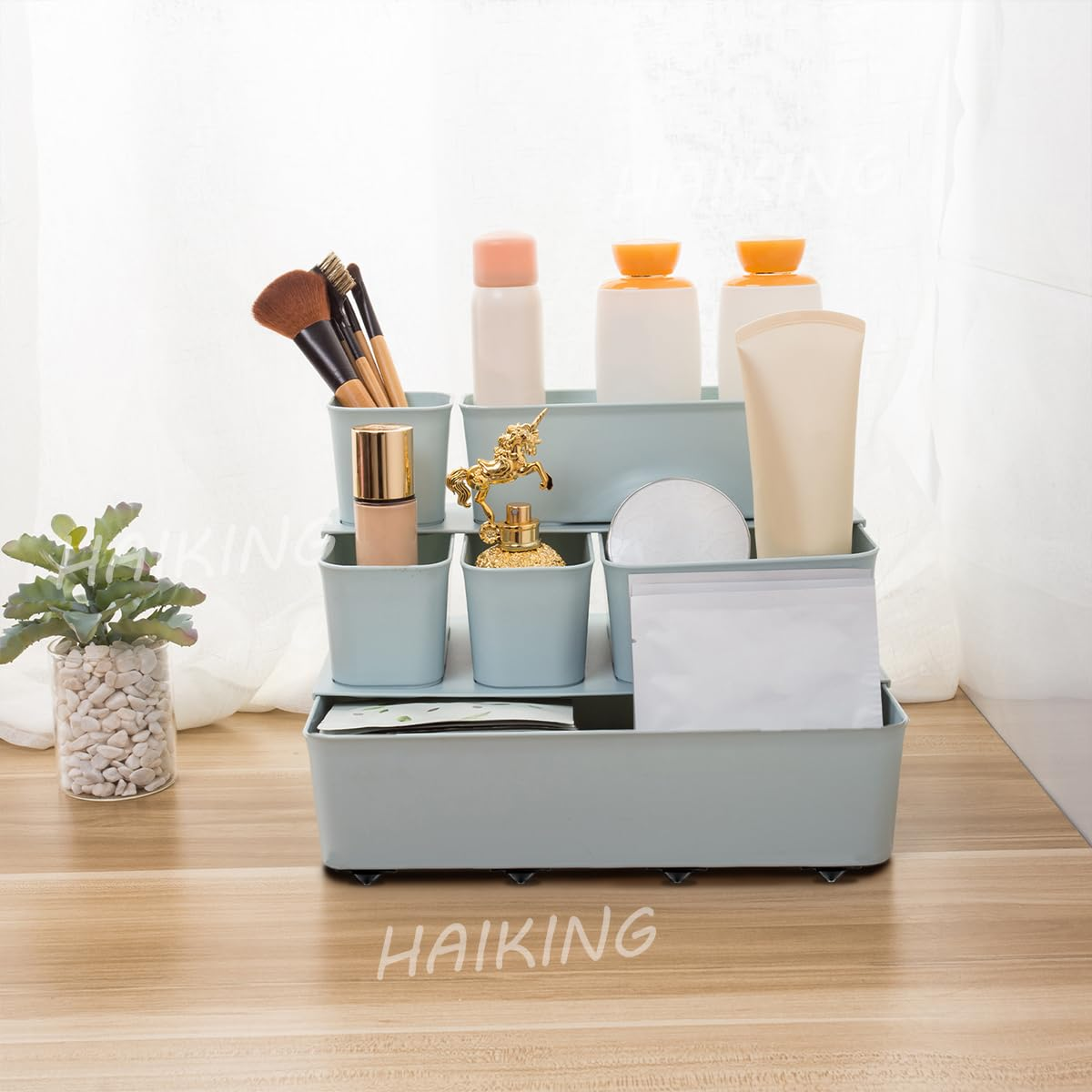 HAIKING Small Wheels for Furniture, 16 PCS Self Adhesive Casters for Bins, Storage Boxes (2 Kinds) image number 5