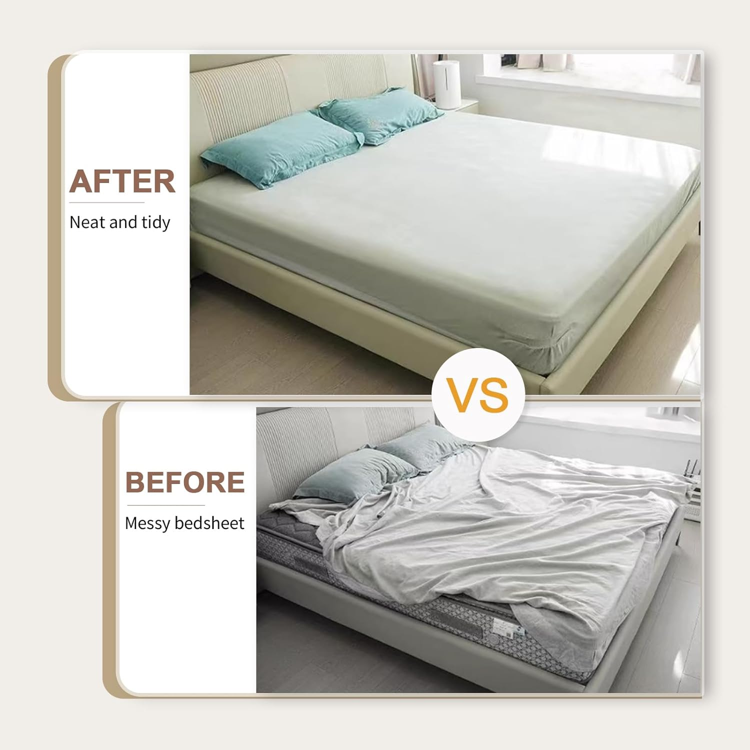 4Pcs Bed Sheet Fixing Clips with Lock Strips, Sheet Corner Holders Bed Sheet Holders Fastener Clips Corner Tightener Clips for Mattress Covers, Blankets, Bedding (White) image number 6