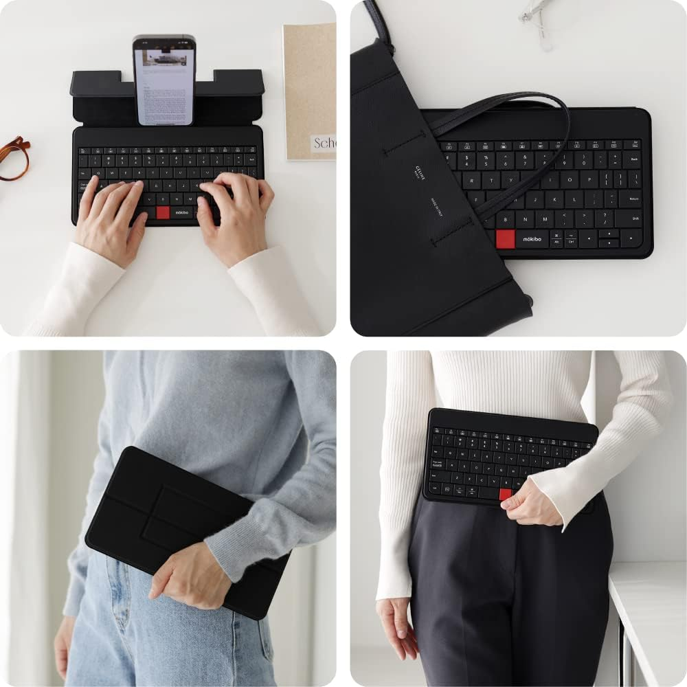 Mokibo Fusion Keyboard, Universal, Portable All-In-One with Built-In Touchpad, Bluetooth, Compatible with Tablets, Laptops, and Multiple OS