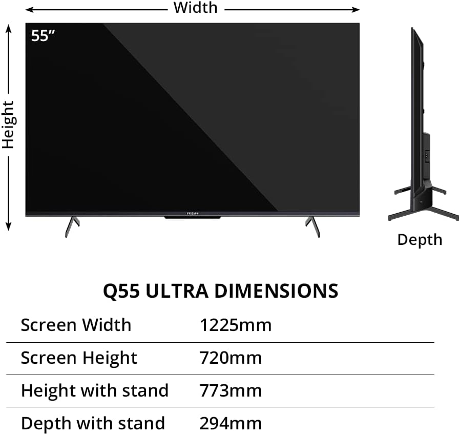 PRISM+ Q55 Ultra | 4K QLED Google TV | 55 Inch | Google Playstore | HDR10+ | IPS Panel | Zerobezel | 4K Netflix & Youtube | Dolby Audio | DTS Trusurround | Digital TV | Wifi image number 5