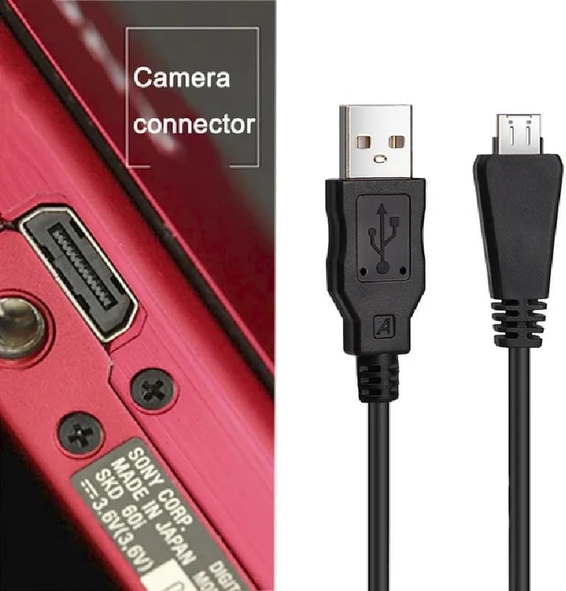 VMC-MD3 Type 3 Digital Camera USB Data Charger Adapter Cable Cord for Sony Cybershot DSC-HX100 HX7V DSC-HX9 HX9V DSC-WX10 WX9 WX7 DSC-W360 DSC-W570 W560