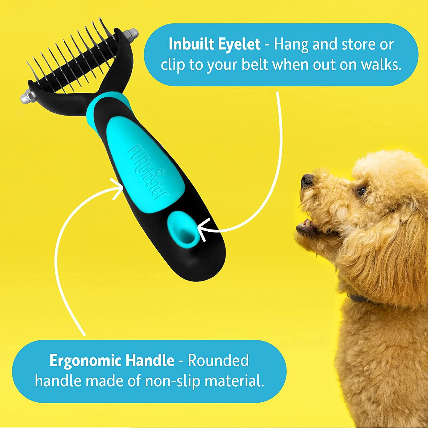 Dakpets Cat & Dog Grooming Tool | All-In-One Metal Pet Hair Remover, Undercoat Rake, Dematting Tool, Detangling Comb, Fur Shedding Blade and Grooming Brush | for Medium to Long-Haired Cats and Dogs
