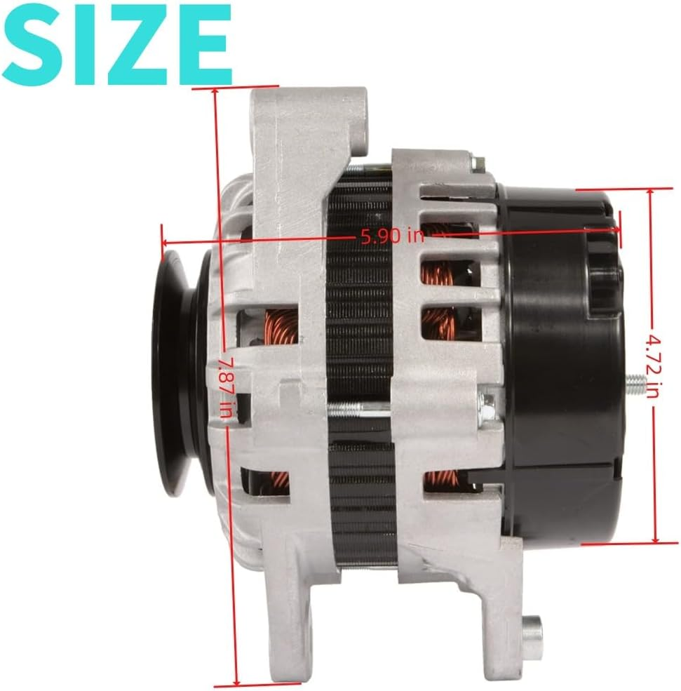 12 Volt, 90 Amps Alternator Replacement for 6675292 6678205 6681857 6690593 7008772 TA000A48401 TA000A48402 APR0019 40040026 40040047 40040067 APR0034 Fit for Bobcat with Kubota, Deutz Diesel Engines image number 3