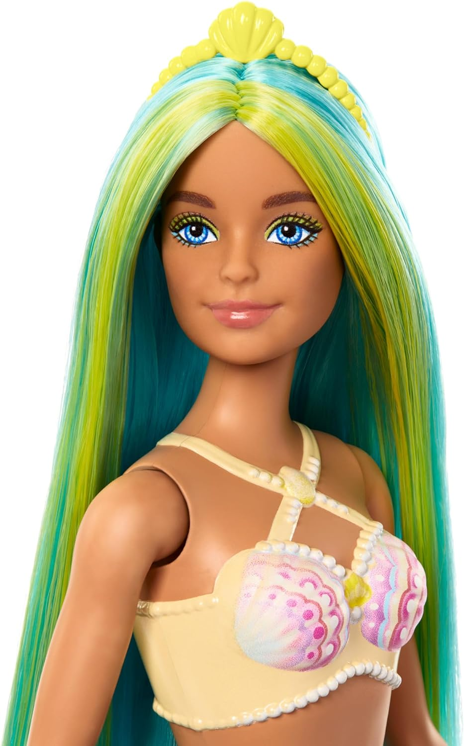 Barbie Mermaid Dolls with Fantasy Hair and Headband Accessories, Mermaid Toys with Shell-Inspired Bodices and Colorful Tails - Multicolor image number 6