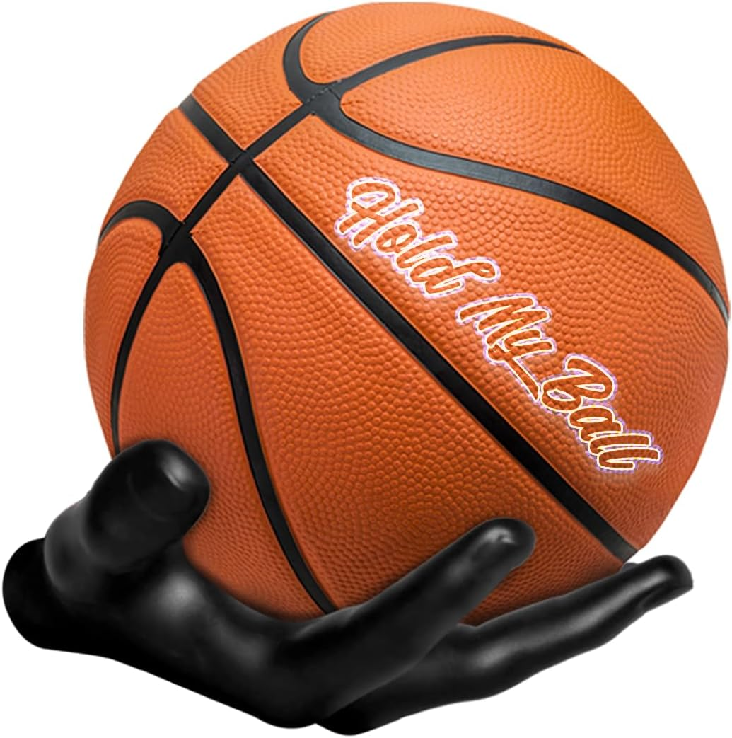Wall-Mounted Ball Holder &ndash; Premium Resin &ndash; Basketball, Soccer, Football Display &ndash; Secure Ball Hanger, Sports Room Decor, Basketball Wall Mount for Man Caves, Memorabilia