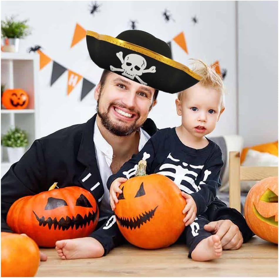 Pirate Hat Eye Patch,Costume Accessory for Pirate Masquerade Party, for Kids and Adults Captain Costume