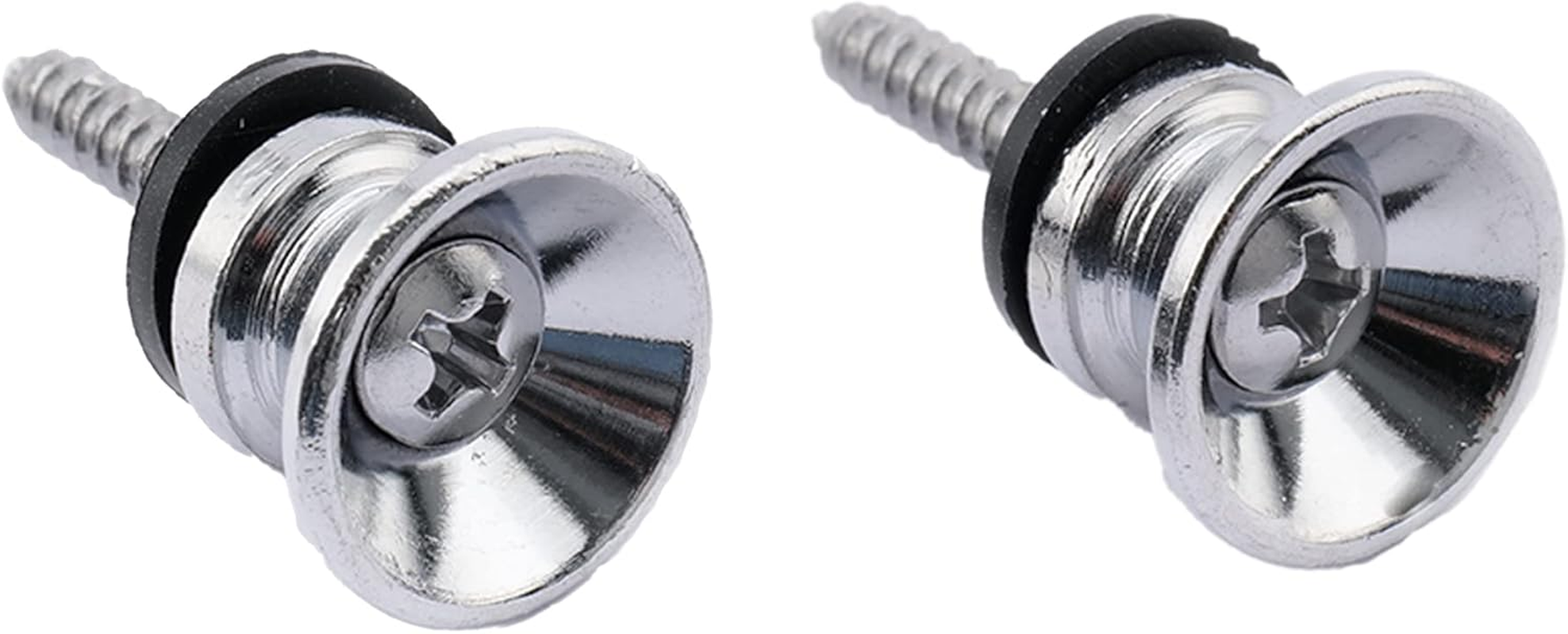 Musiclily Guitar Metal Medium Strap Buttons,Chrome (2 Pieces) - Chrome image number 3