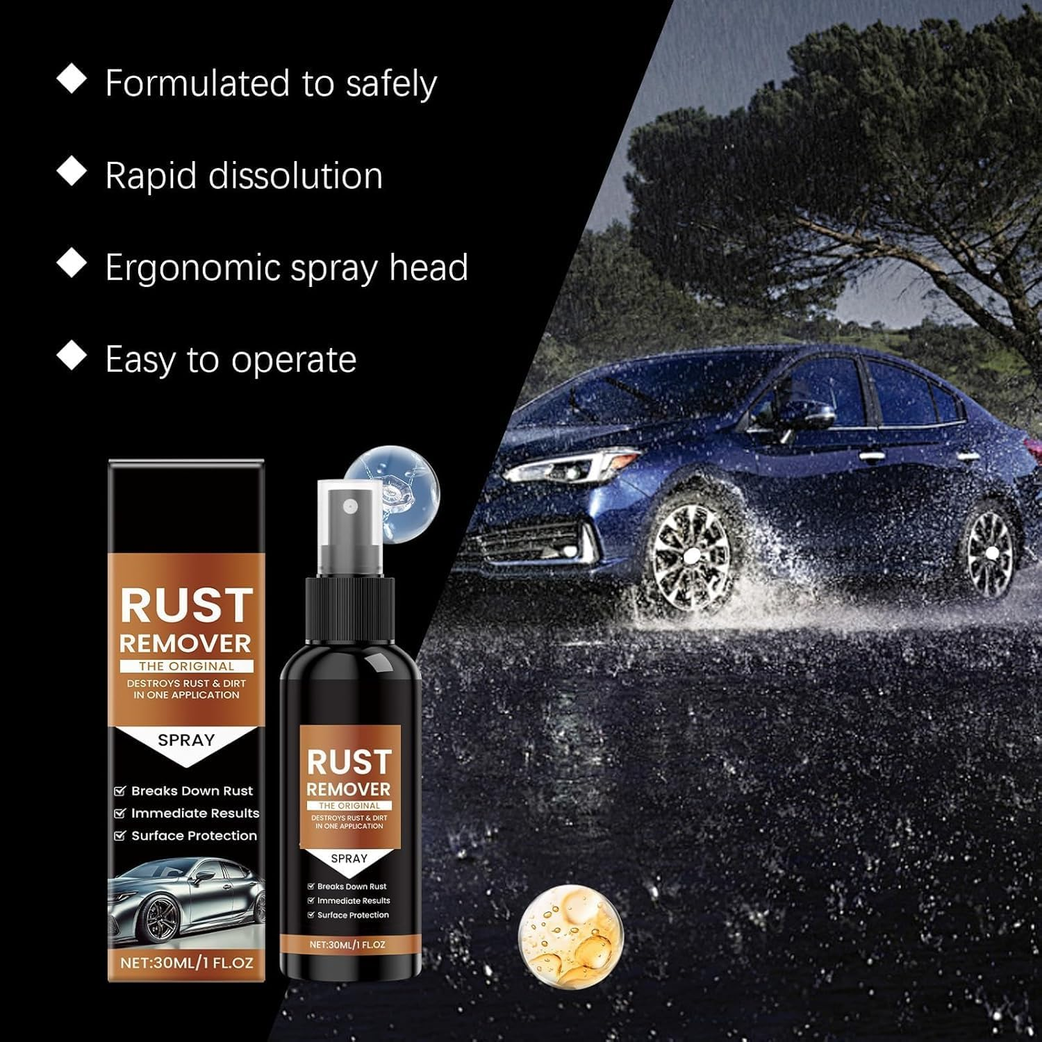 2 PCS Nexa Rust Remover Spray, Nexa Car Scratch Remover,30Ml Iron Stain Cleaner,For Heavy Duty Rust Dissolver for Metal, Tools, Cars, Chains（30Ml） image number 5
