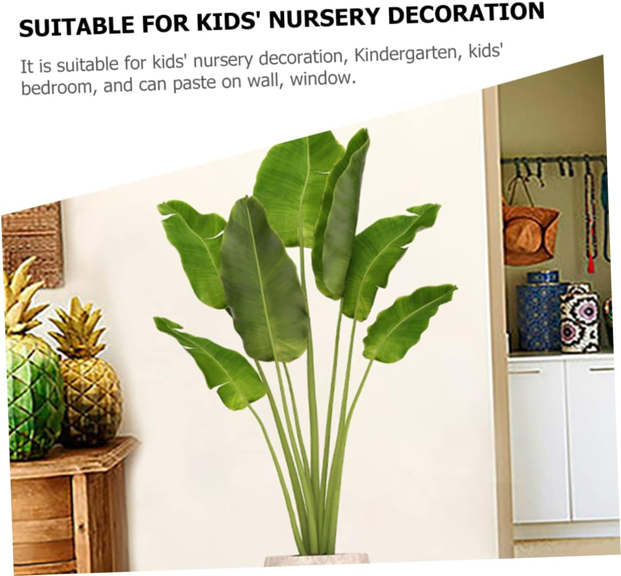 HAKIDZEL Potted Plant Wall Sticker for Boy Girl Decorative Wall Decal with Greenery Design Easy to Apply and Remove for Living and Bedroom Decor image number 1