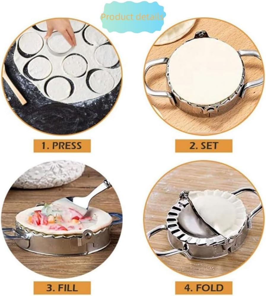 Ravioli Stamp Maker Tools with Roller Wheel Set of 5, Wooden Handle Ravioli Maker Tools with Roller Wheel, Pasta Press Wheel Dumplings Maker Tools image number 1