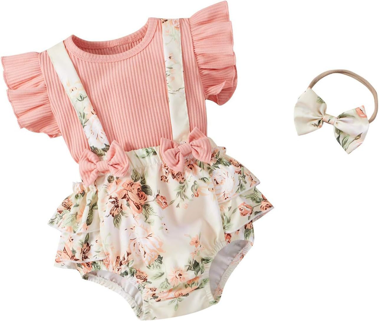 Sleeveless Off-Shoulder Two-Piece Set with Embroidery Rose Design, Summer Outfit image number 2